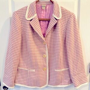 Sigrid Olsen Textured Pink and Cream Blazer